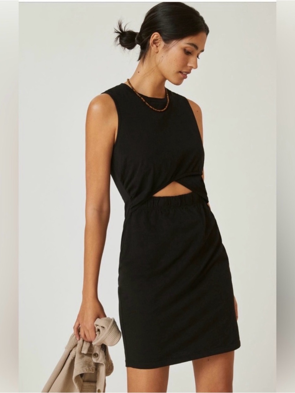 T.La Black Sleeveless Cutout Mini Dress